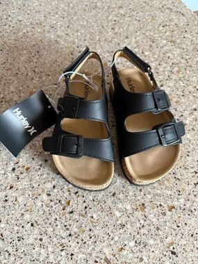 Hurley Kids Black Double Buckle Slingback Sandals